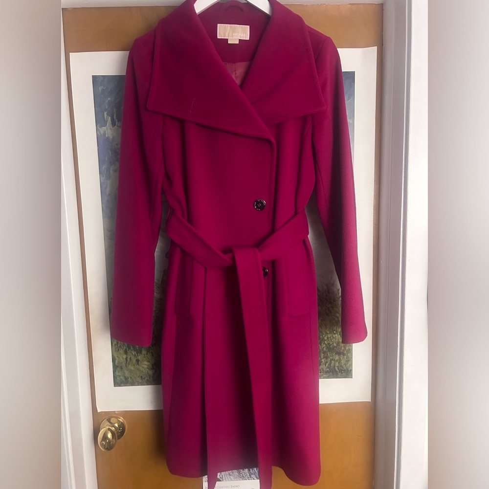 Michael Kors Magenta Pink Wool Coat